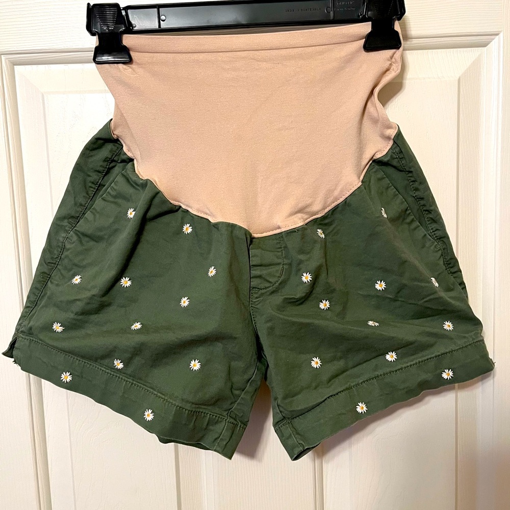 Old Navy Maternity Shorts with Embroidered Daisies